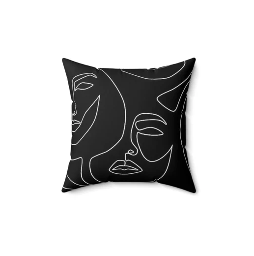 Lips Black Pillow